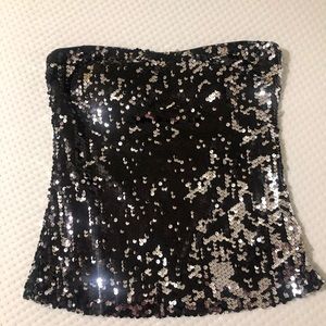 Sexy strapless bling top